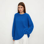 Damen lockerer Strickpullover mit weitem Schnitt R&B