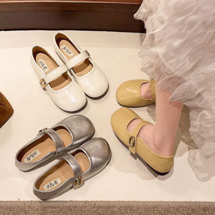 Damen elegante Mary Jane Ballerinas mit modischem Schnallenakzent R&B