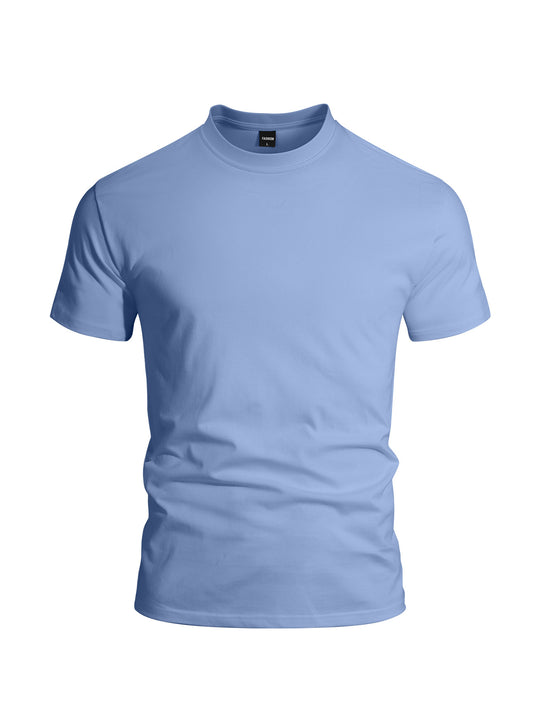 Herren nan eng anliegendes Rundhals-Basicshirt aus Singlejersey mit verstärktem Nackenband R&B