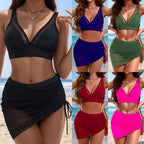 Damen Sportlicher Bikini mit verstellbaren Trägern und seitlichem Raffungselement R&B
