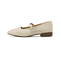Damen elegante Ballerinas mit modischem Riemchen und glitzernder Schnallenapplikation