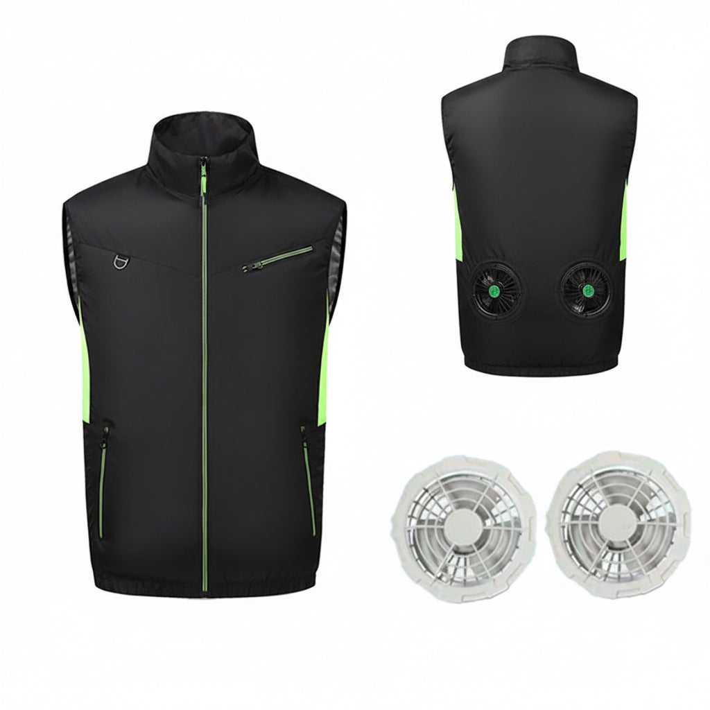 Unisex nan leichte Ventilationsweste mit dualem Lüfteranschluss, austauschbaren Filtern und wasserabweisendem Material R&B