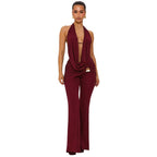 Damen Eleganter Jumpsuit mit doppeltem Kragen und trendiger Raffung R&B