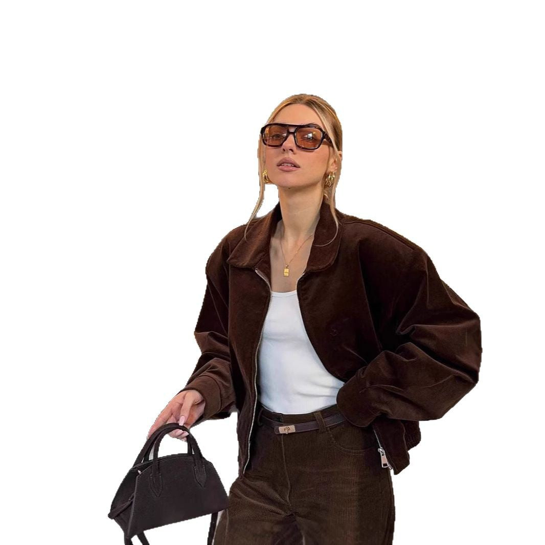 Damen trendige Wildlederjacke R&B