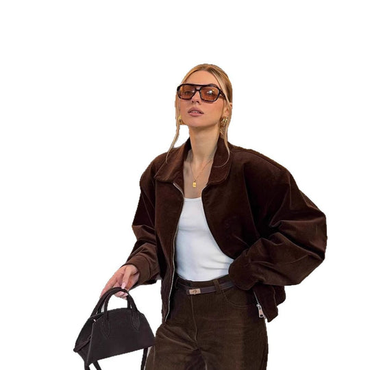 Damen trendige Wildlederjacke R&B