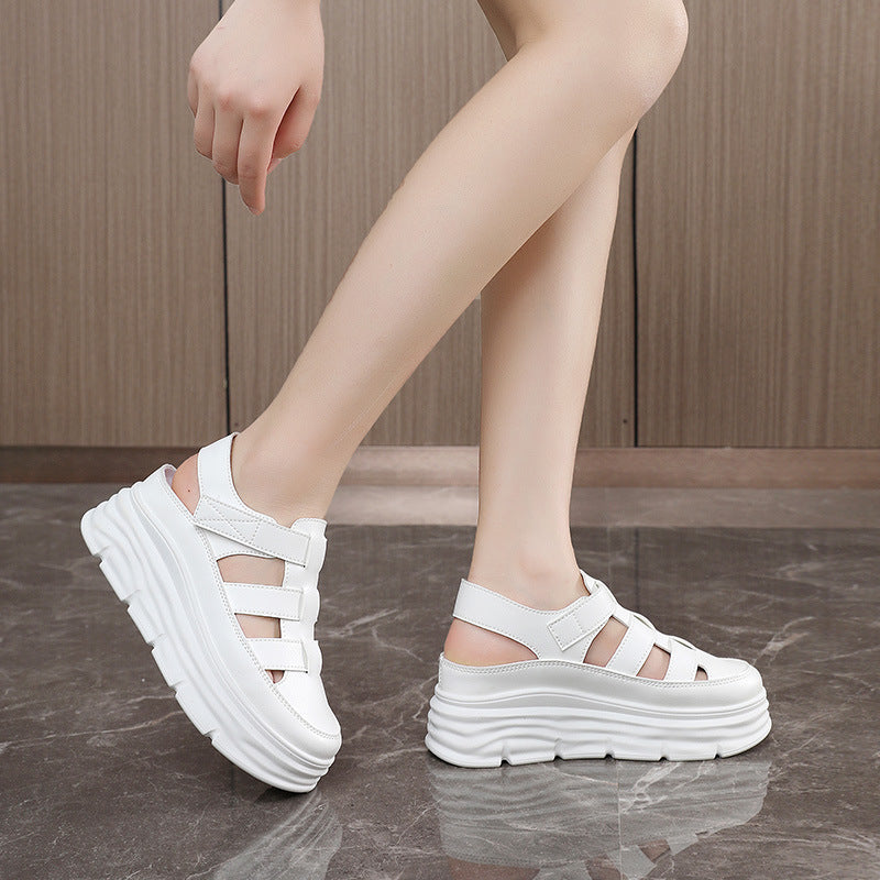 Damen Plattform-Sandalen mit verstellbarem Riemen und rutschfester Sohle R&B