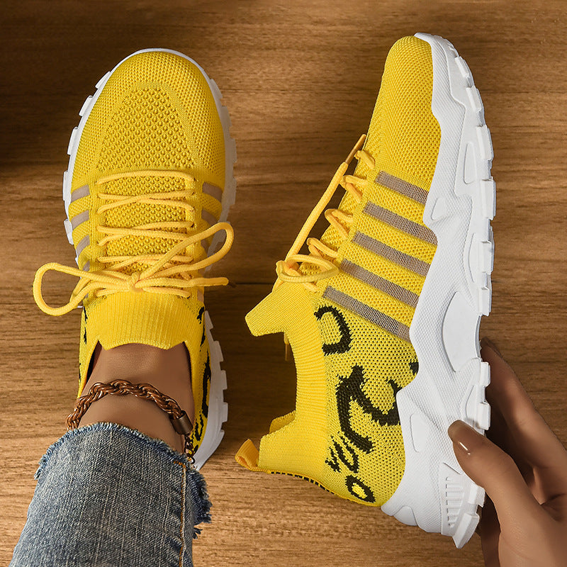 Damen Sportliche Strick-Sneakers mit elastischer Passform R&B