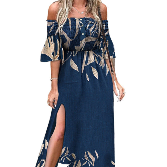 Damen Blumen Maxi Kleid R&B