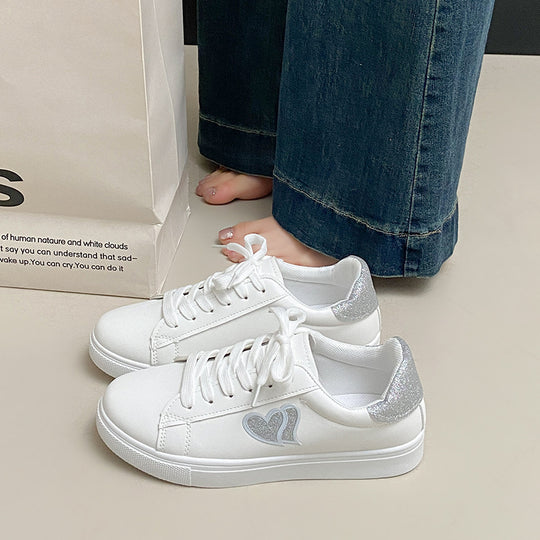 Damen Sneakers mit Glitzerelementen und Herzmotiv R&B