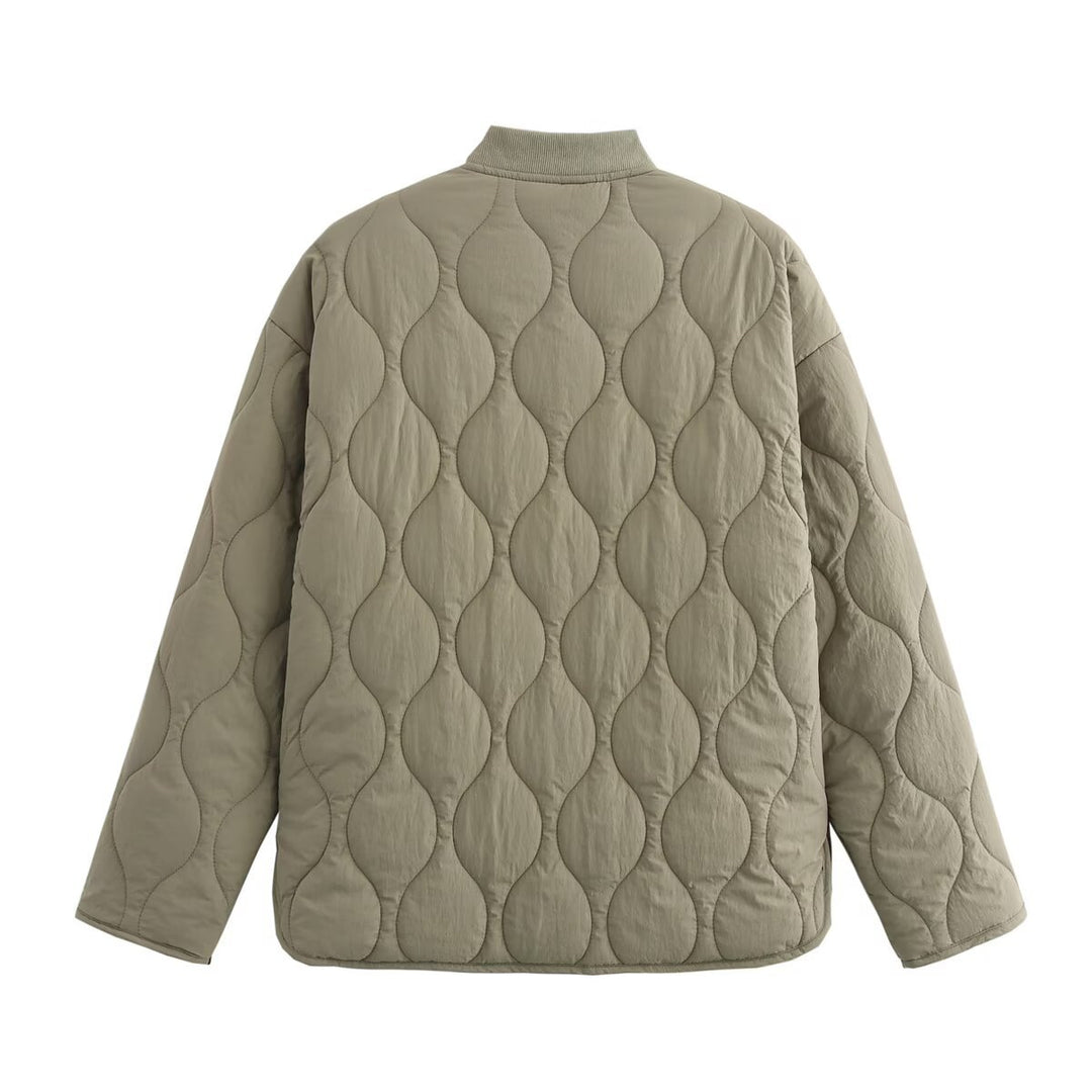 Damen gesteppte Übergangsjacke mit praktischen Taschen und elegantem Stehkragen R&B