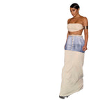 Damen Maxi-Kleid mit transparentem Rock und bauchfreier Oberpartie R&B