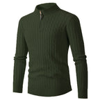 Herren Strickpullover mit modernem Reißverschluss und Zopfmuster R&B