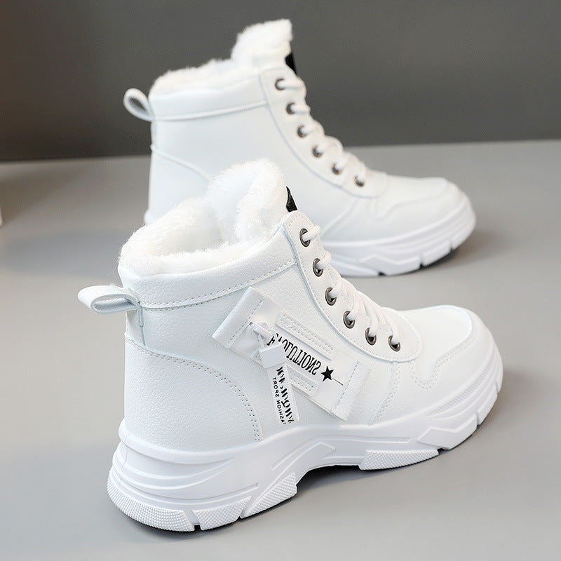 Damen High-Top Sneakers mit warmem Fleece-Innenfutter und rutschfester Sohle R&B