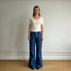 Damen Bootcut Jeans mit hohem Bund und Knopfleiste