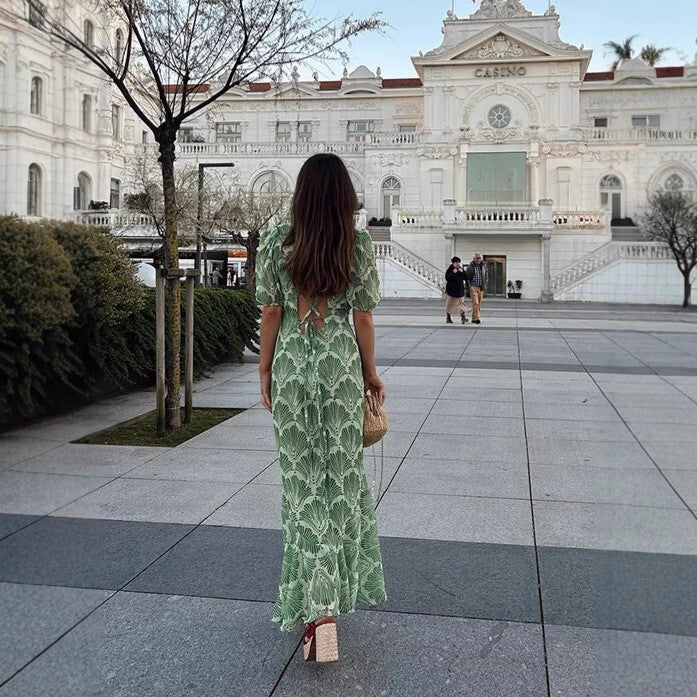 Damen Maxikleid mit frischem Blumendesign und lässigem Schnitt R&B