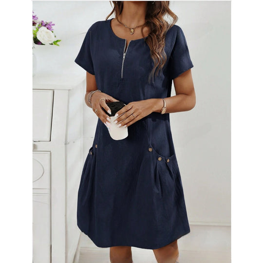 Freizeitkleid Damen mit Reißverschluss