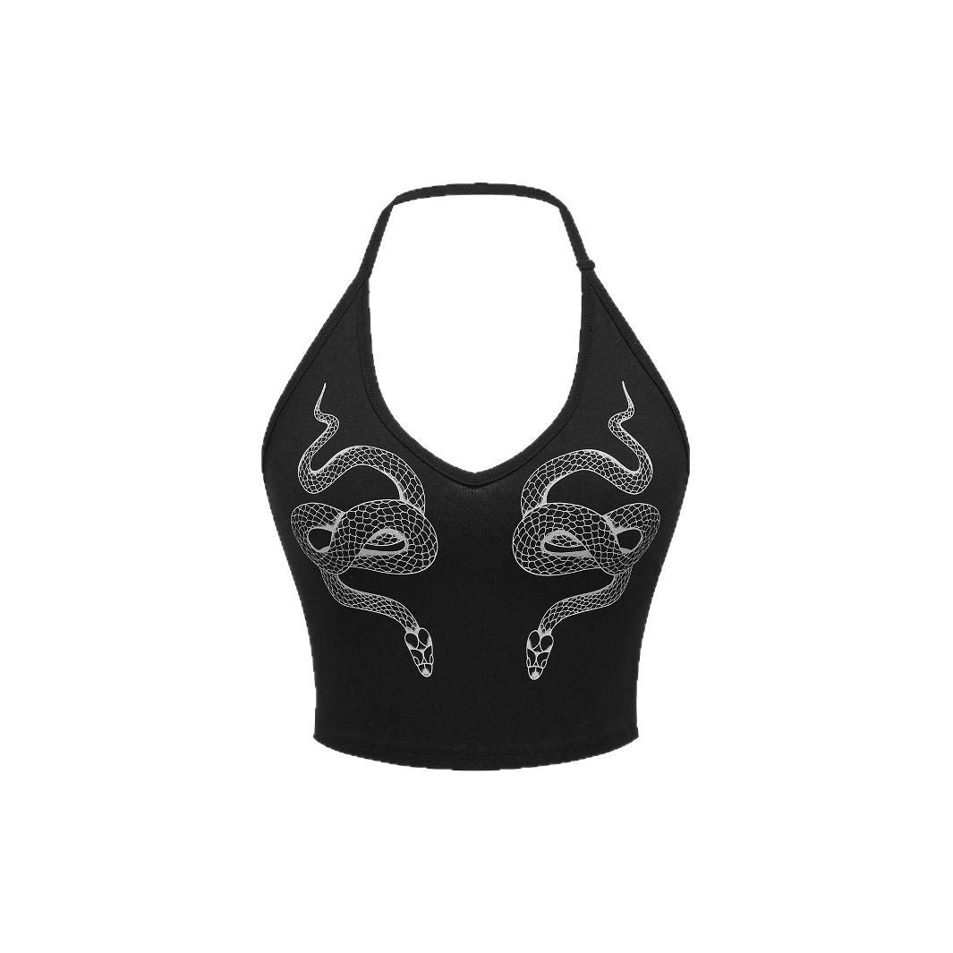 Damen Crop Top mit Schlangendesign R&B