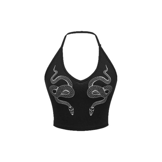 Damen Crop Top mit Schlangendesign R&B