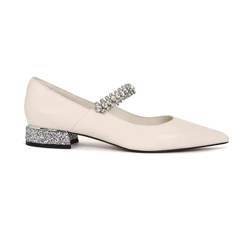 Damen elegante Mary Jane Pumps mit funkelnden Strassdetails R&B