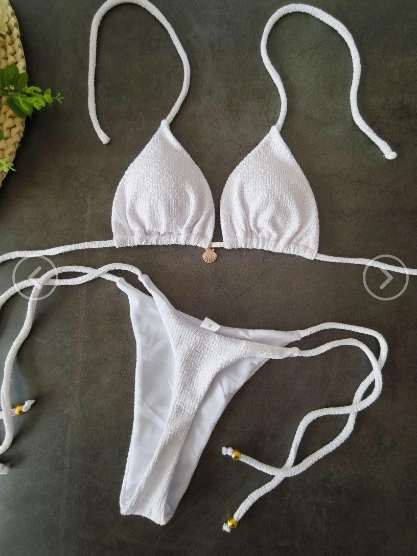 Damen Triangel-Bikini mit elastischen Banddetails R&B