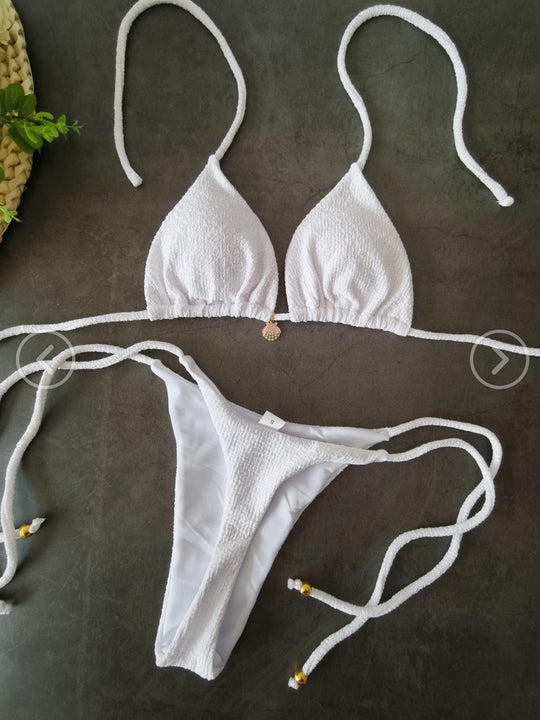Damen Triangel-Bikini mit elastischen Banddetails R&B