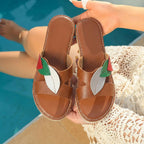Damen Bequeme Riemchen-Sandalen mit floralem Design R&B