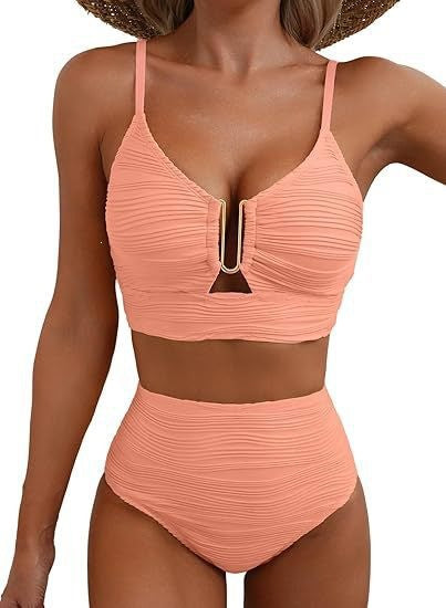 Damen Hochgeschnittener Bikini mit Raffungen R&B