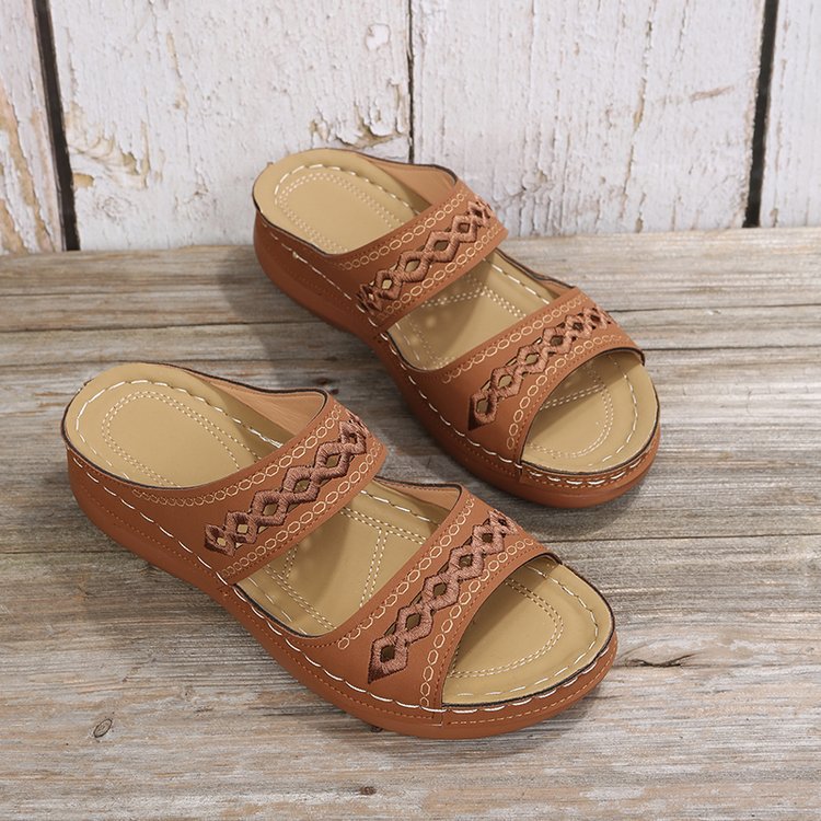 Damen Komfortable Sandalen mit dekorativem Riemendesign und gepolsterter Innensohle R&B