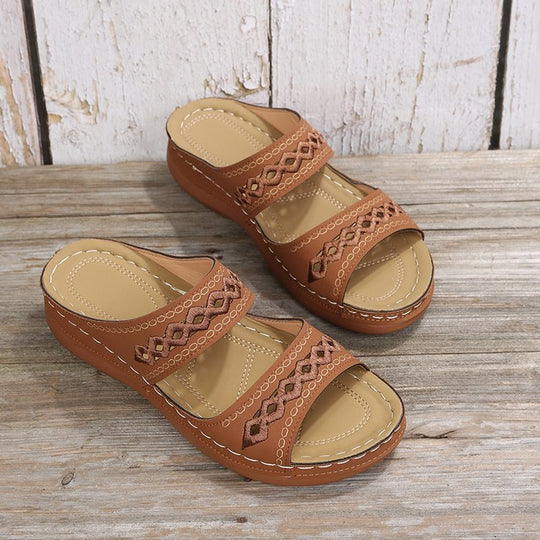 Damen Komfortable Sandalen mit dekorativem Riemendesign und gepolsterter Innensohle R&B