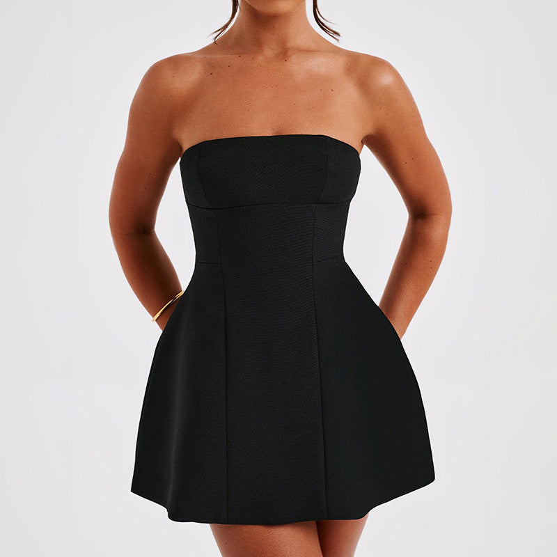 Damen schulterfreies Cocktailkleid mit elegantem Schnitt R&B