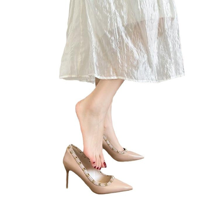 Damen elegante Stiletto-Pumps mit Glitzerverzierungen R&B