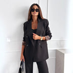 Damen Karomuster Blazerjacke mit doppelter Knopfleiste und tailliertem Schnitt R&B