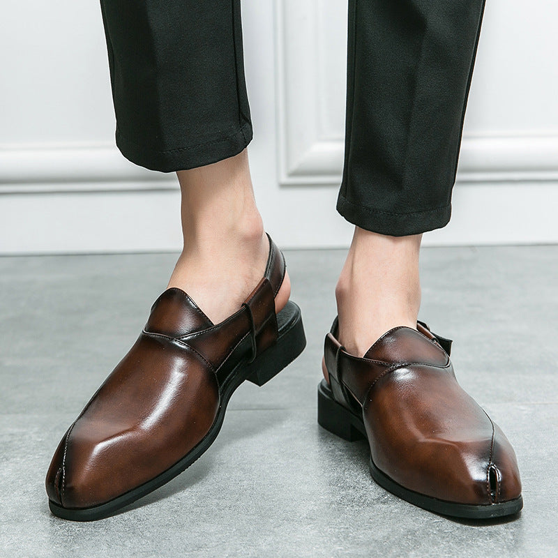 Damen elegante Leder-Mokassins mit verstellbarem Riemen R&B