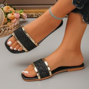 Damen Glamouröse und elegante Riemensandalen mit floralem Design R&B