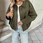 Damen Oversized Jacke mit lässigem Schnitt und robustem Material R&B
