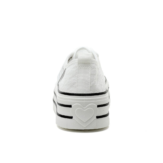 Damen Plateau-Sneaker mit modischem Textil-Obermaterial und rutschfester Sohle R&B