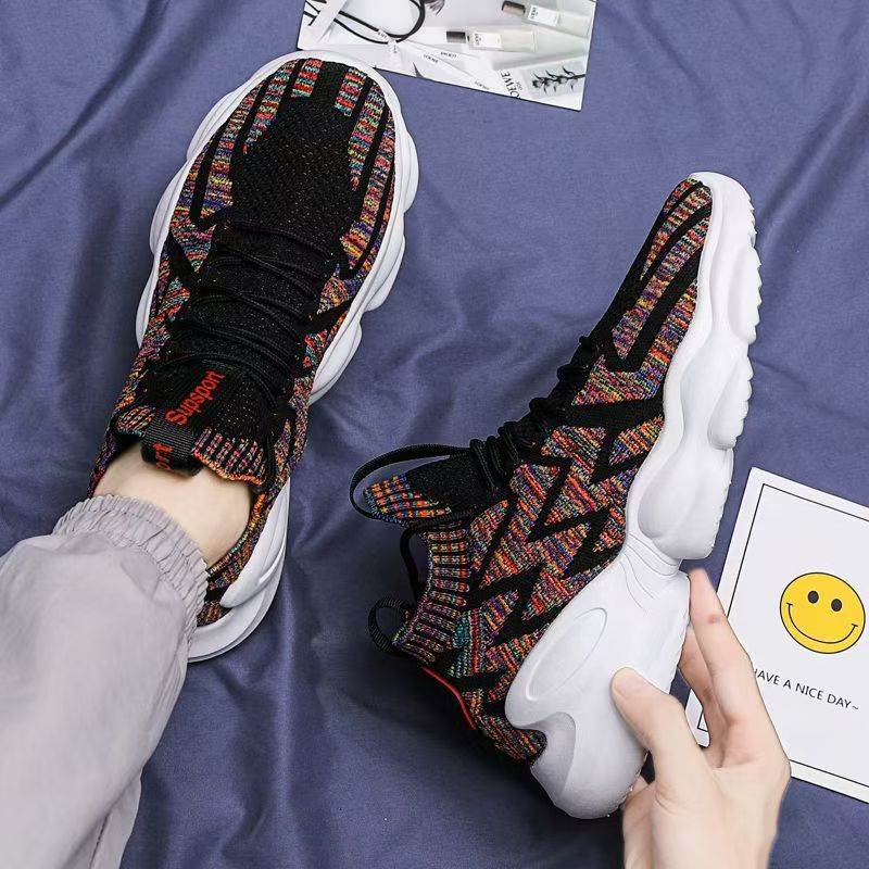 Damen Hochgeschnittene Sport Sneakers mit elastischer Strickpartie
