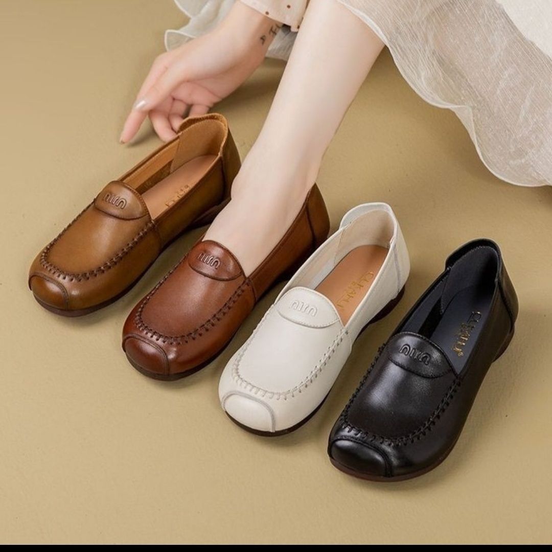 Damen elegante Lederschuhe mit bequemer Passform und modischem Design R&B