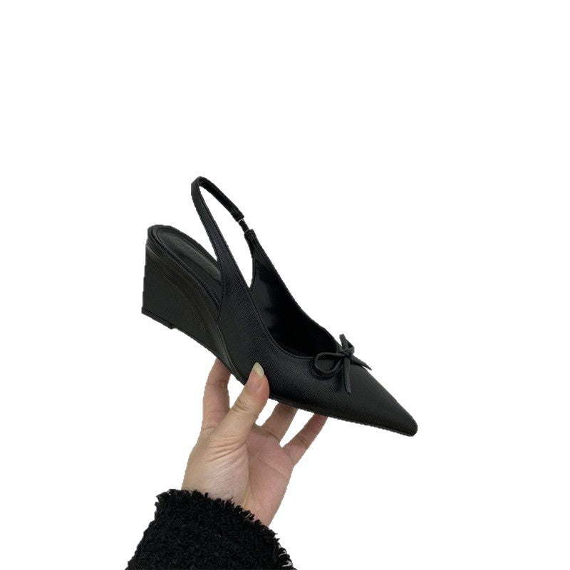 Damen elegante Wedgesandalen mit Schleifenverzierung R&B