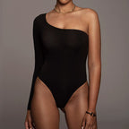 Damen Einseitig geschnittenes Body mit langem Arm R&B