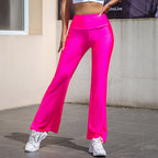 Damen Flared-Hose mit schimmerndem Effekt und hohem Bund