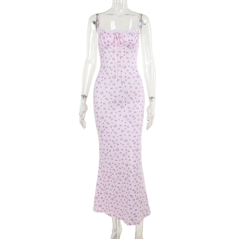 Damen Maxikleid mit zartem floralen Muster und raffinierten Rüschendetails R&B