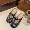 Damen elegante Mules mit Schleifenakzenten und Punktmuster