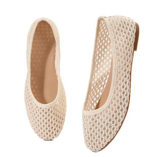 Damen Atmungsaktive und bequeme Ballerinas mit filigranem Schnitt R&B