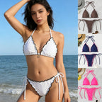 Damen Triangel-Bikini-Set mit verspieltem Rüschendetail R&B