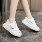 Damen Plattform Sneakers mit modischem Mesh-Obermaterial und dämpfender Sohle R&B