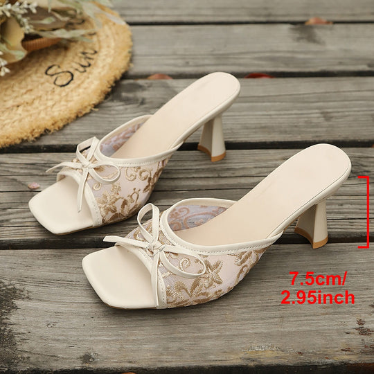 Damen Slip-On Sandalen mit elegantem Riemen und modischem Schleifen-Detail R&B