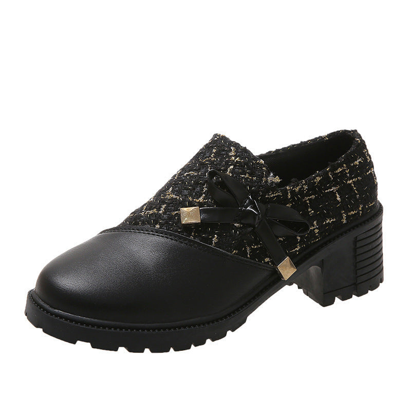 Damen Trendige Booties mit modischem Tweed-Obermaterial und dekorativer Schleife R&B