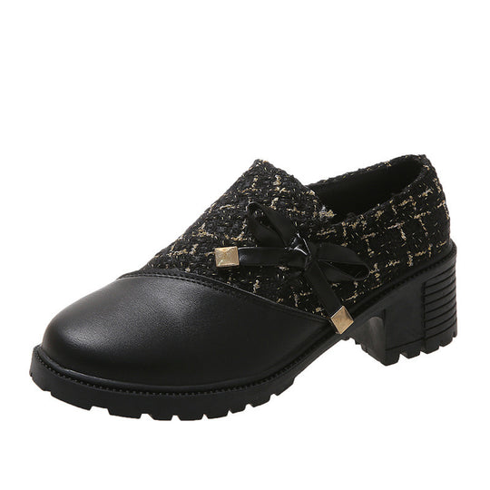 Damen Trendige Booties mit modischem Tweed-Obermaterial und dekorativer Schleife R&B