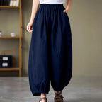 Damen Bequeme lockere Harem-Hose mit elastischem Bund R&B